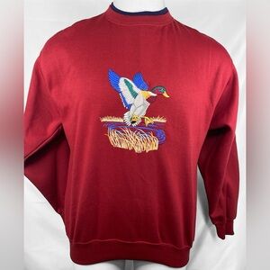 Red Embroidered Duck Sweatshirt